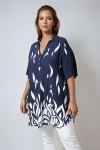 Viscose tunic with flared hem