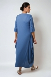 Robe longue oversize en maille fluide 