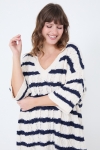 Pull tricoté rayure bayadère bicolor