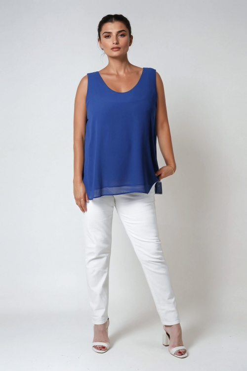 Double tank top in plain voile