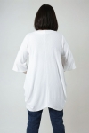 Plain knit tunic with V-neck and crisscross detailing