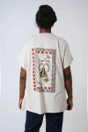 Teeshirt en maille chinee avec serigraphie et broderie.