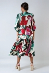 Robe longue en motif floral effet gouache