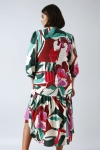 Long dress in floral pattern with gouache effect