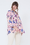 Trapeze-shaped shirt in floral print.