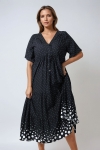 Robe longue de style bohème en imprimé dégradé pois