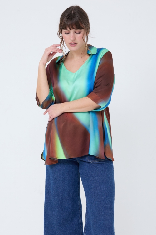 tie-dye print blouse