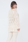 Pull en coton maille ajoure effet dentelle