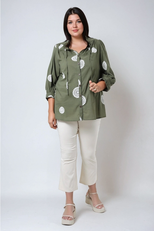 Embroidered cotton shirt