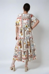 Long bohemian-style dress in a print