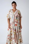 Long bohemian-style dress in a print