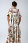 Long bohemian-style dress in a print