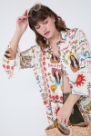 Long shirt with “peace and love” print