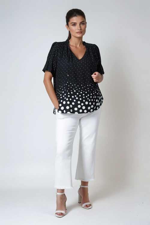 Blouse en imprimé viscose légère et base