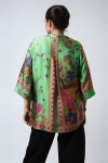 Printed blouse with a satin effect base.