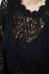 Pull en coton maille ajouré effet dentelle