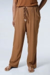 Plain viscose linen pants
