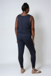 Plain knit leggings with row of buttons