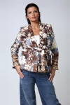 Quilted kimono jacket in print with a base