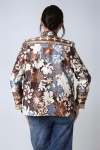 Quilted kimono jacket in print with a base