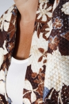 Quilted kimono jacket in print with a base