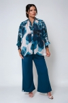 Fusion duck blouse in viscose voile with coordinated floral prints