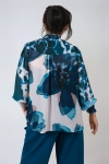 Fusion duck blouse in viscose voile with coordinated floral prints