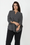 Blouse fluide a pois noir et blanc -Elegance intemporelle Jean marc philippe
