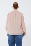 Blouse en voile uni en superposition