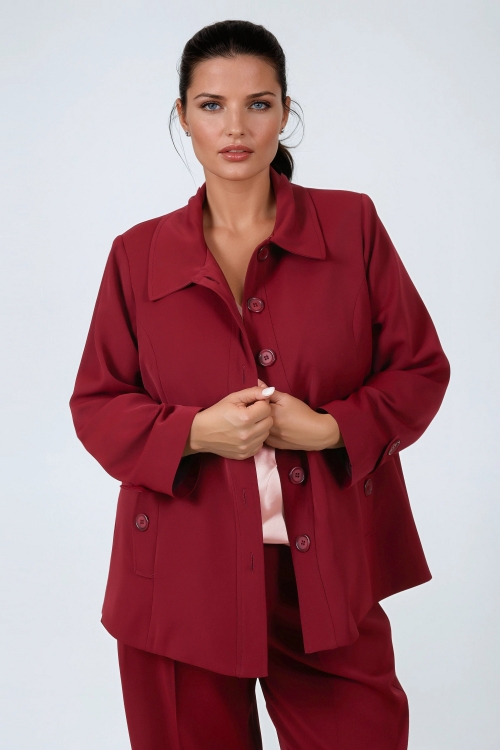 Fluid jacket in stretch and supple fabric 