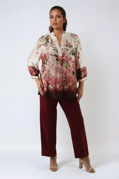 Blouse viscose fluide en impression placee