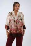 Fluid viscose blouse with placed print