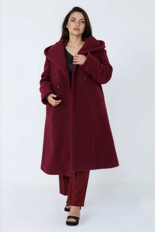 Manteau douceur dhiver en laine bouclette