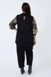 Baroque print blouse in viscose satin and viscose fleece