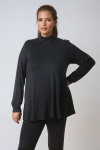 Viscose fleece high neck sweater