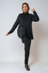 Viscose fleece high neck sweater