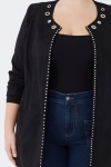 Structured suede jacket with eyelet detail