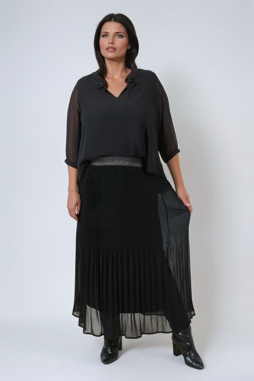 Layered pleated skirt