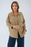 Chemise oversize en lyocell effet peau peche