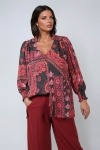 Bohemian blouse in jacquard voile