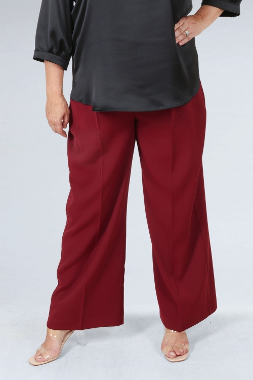 Plain tailored trousers with elasticated waist