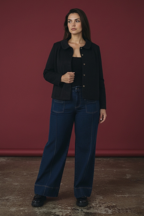 Veste court effet daim col Claudine