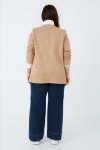 Structured suede jacket with eyelet detail