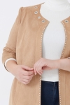 Structured suede jacket with eyelet detail
