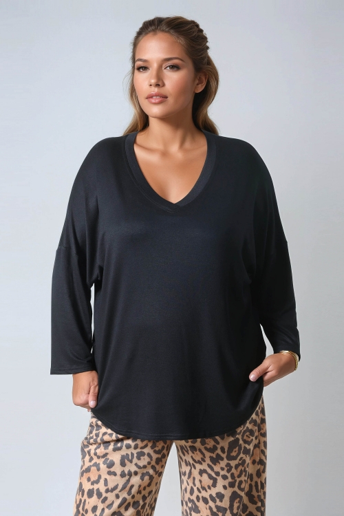 Oversized viscose fleece t-shirt