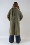 Manteau long en suedine  avec echarpe amovible