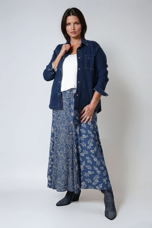 Raw denim shirt with pockets