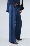 Jean évasé en denim bicolore 
