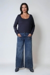 Flared jeans with jeweled pockets