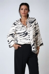 Structured zebra print shirt in shaped viscose